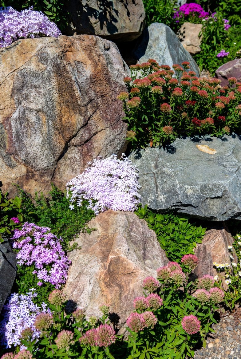 A Rock Garden Softened With Flowering Perennials