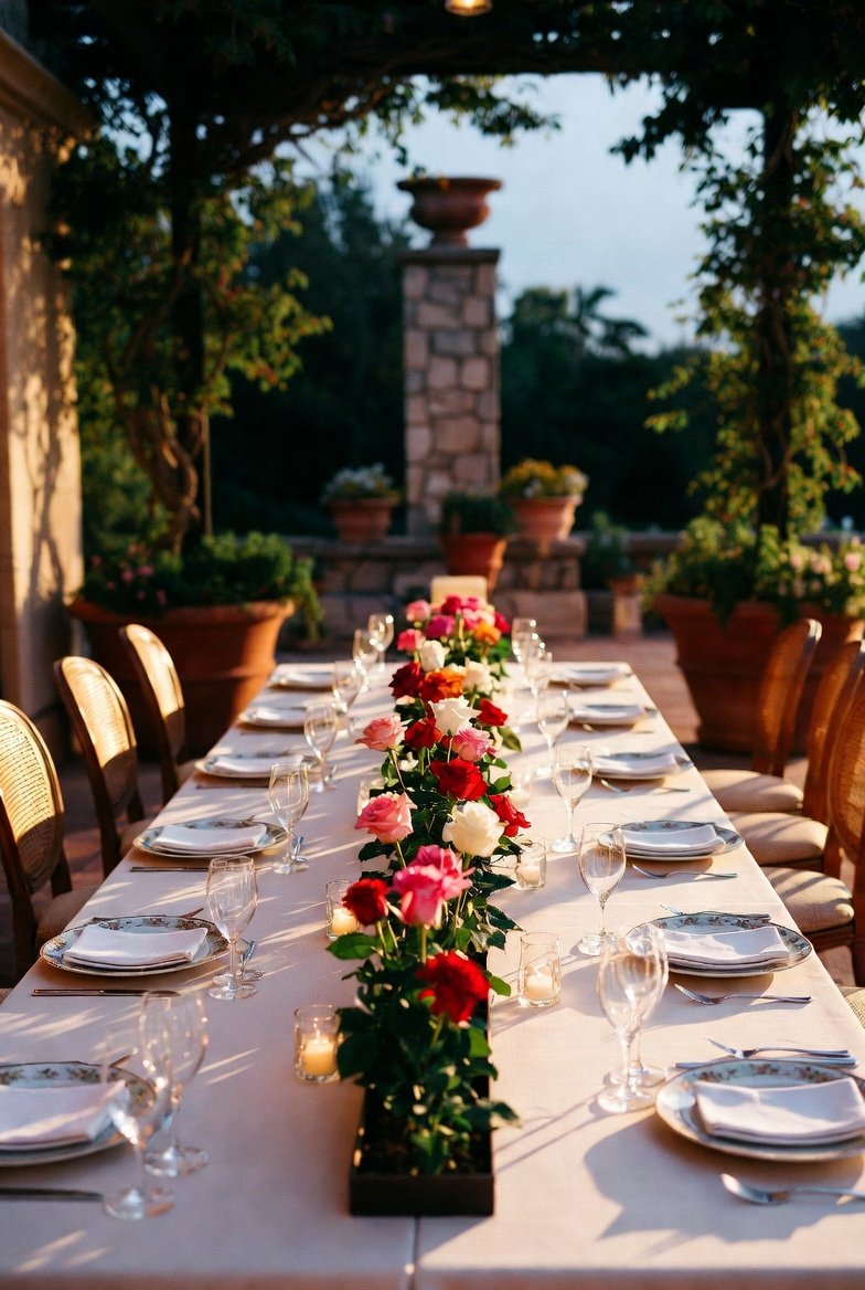 Add Flowers Directly to Your Outdoor Dining Table