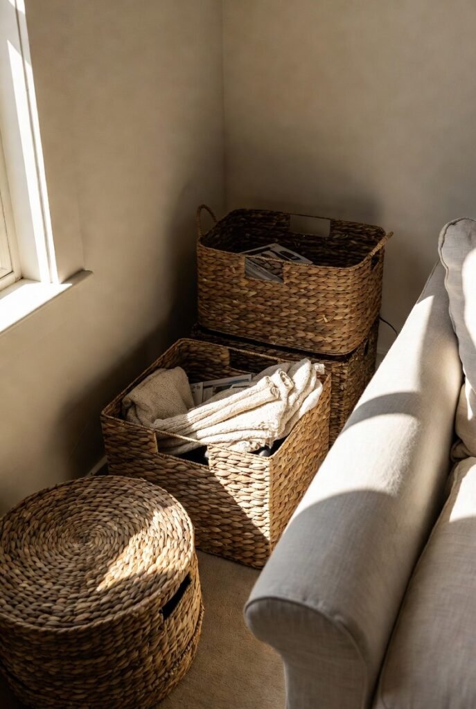 12. Add Woven Baskets for Storage That Looks Good