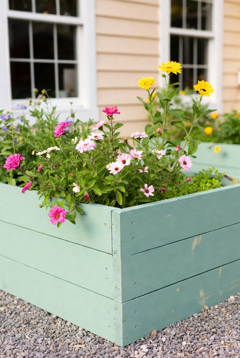Painted Raised Bed for Extra Color