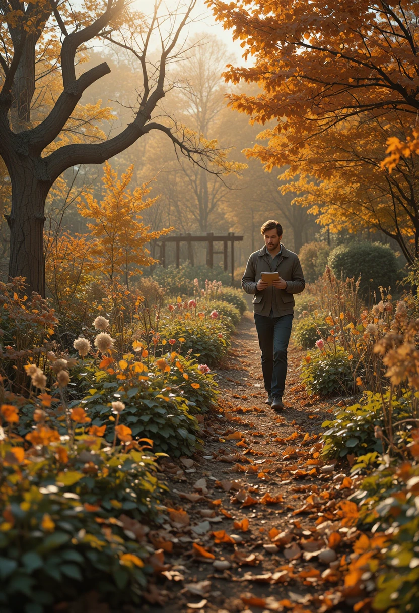 Fall garden cleanup checklist showing debris removal, bulb planting, and tool storage for a fast spring bounce-back.