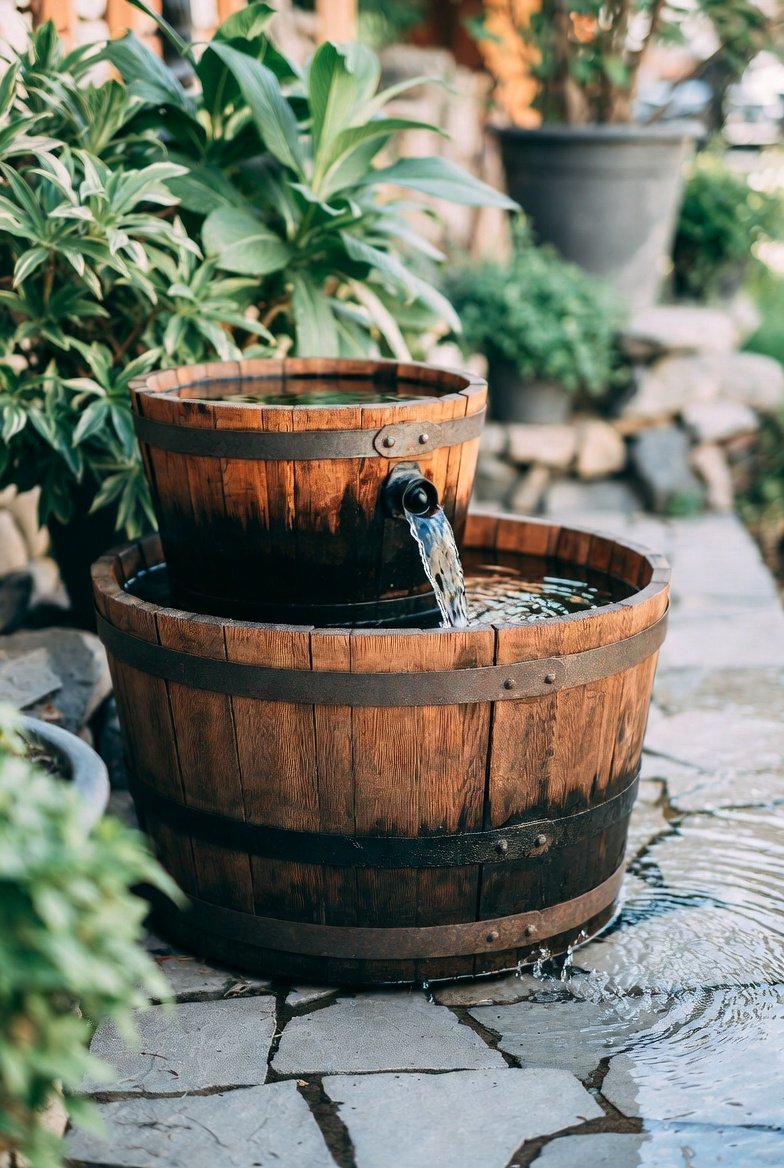 Add a Simple Water Feature From a Repurposed Barrel