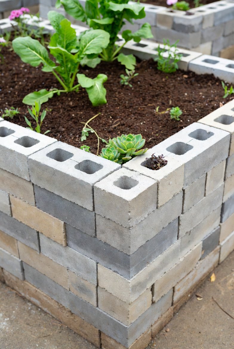 Cinder Block Raised Bed