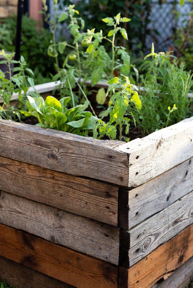 Build Raised Beds From Reclaimed Wood
