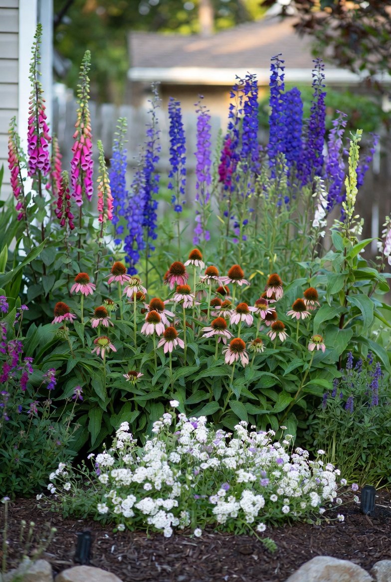 Layered, Tiered Flower Beds for Depth