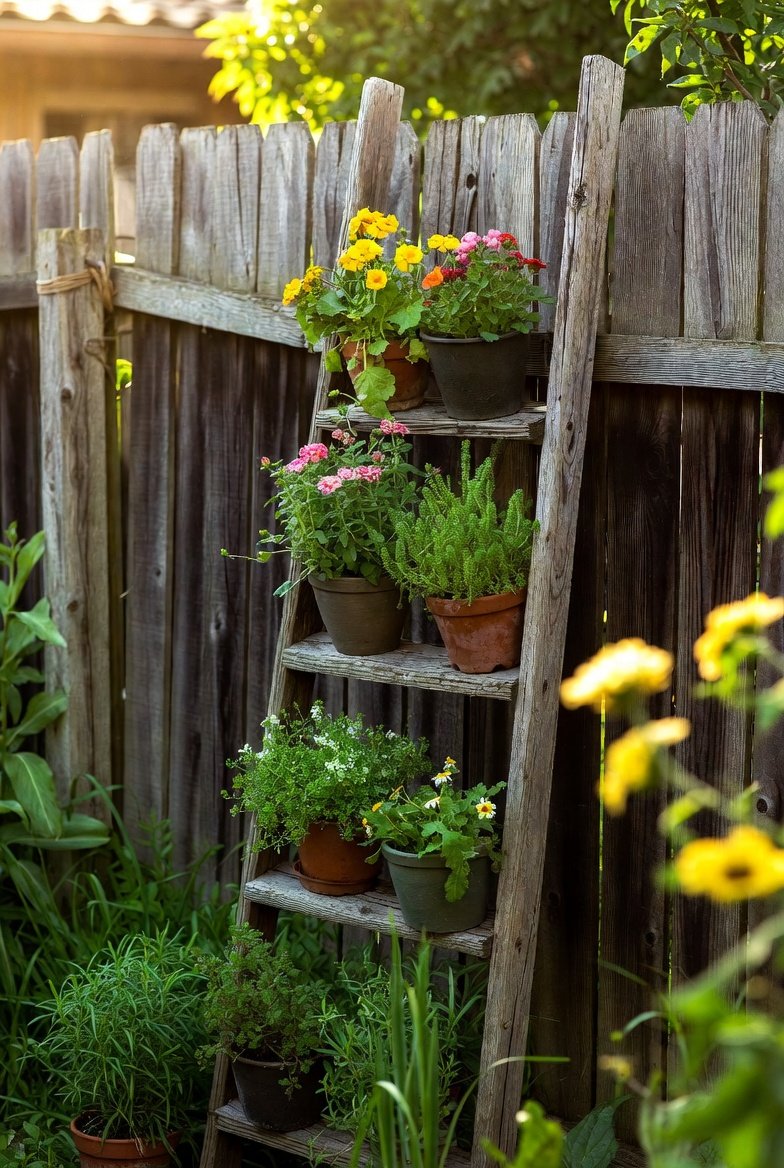 Turn an Old Ladder Into a Vertical Planter
