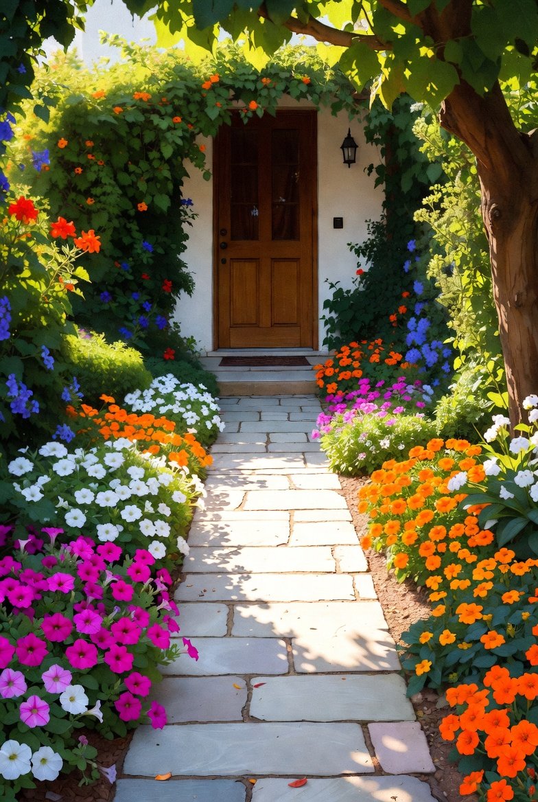 Flower-Lined Pathways