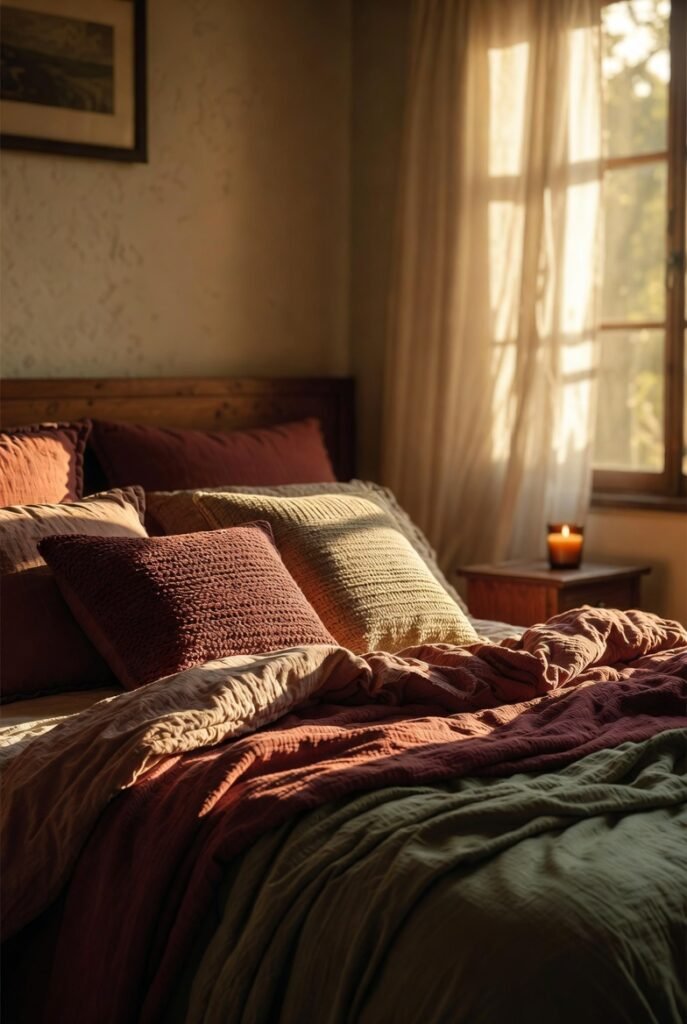 Swap Your Bedding for Flannel and Deep Tones