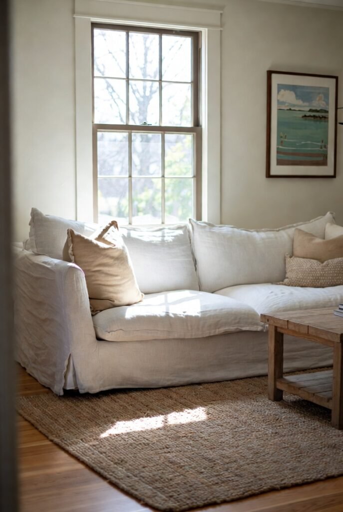 5. Choose a Slipcovered or Linen Sofa