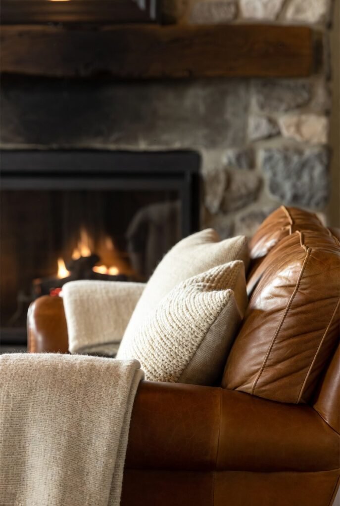 6. Contrast Leather With Soft Textiles