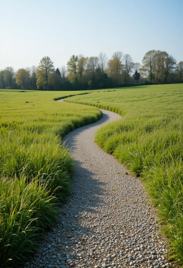 Winding Meadow-Style Gravel Path
