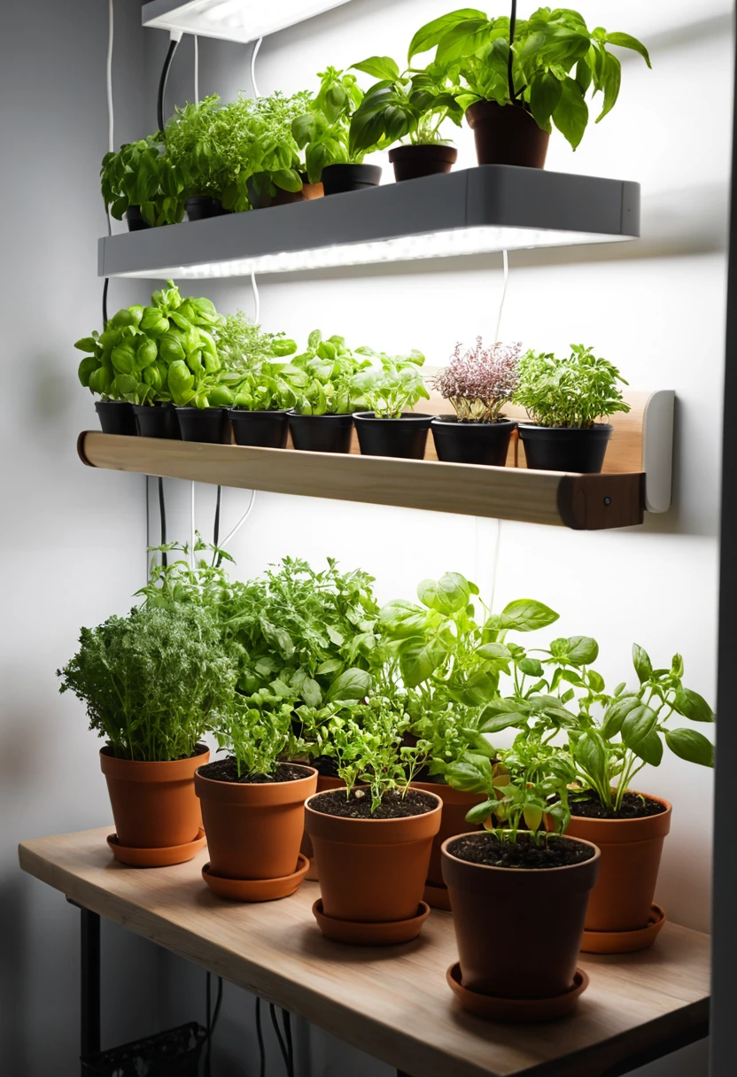 An Indoor Grow-Light Herb Shelf