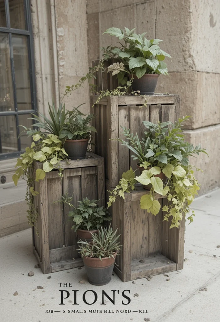 Stacked Crate Planters