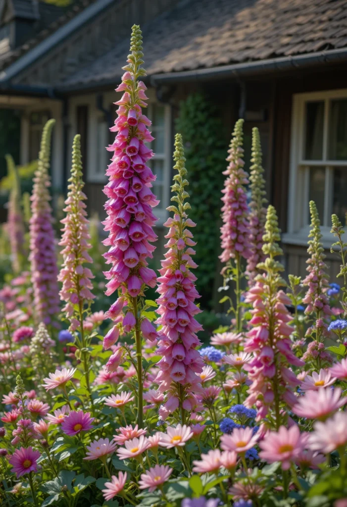 Let Hollyhocks and Foxgloves Add Dramatic Height