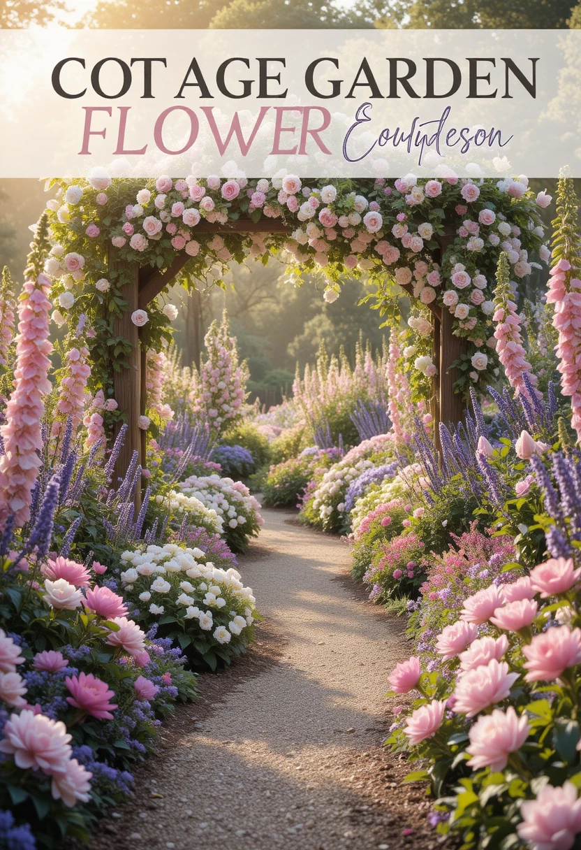 13+ cottage flower garden ideas featuring layered blooms, climbing roses, and lavender borders for a fairytale yard