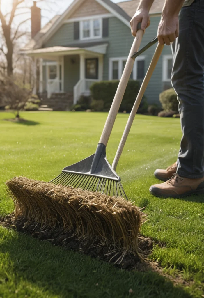 Rake and Lightly Dethatch