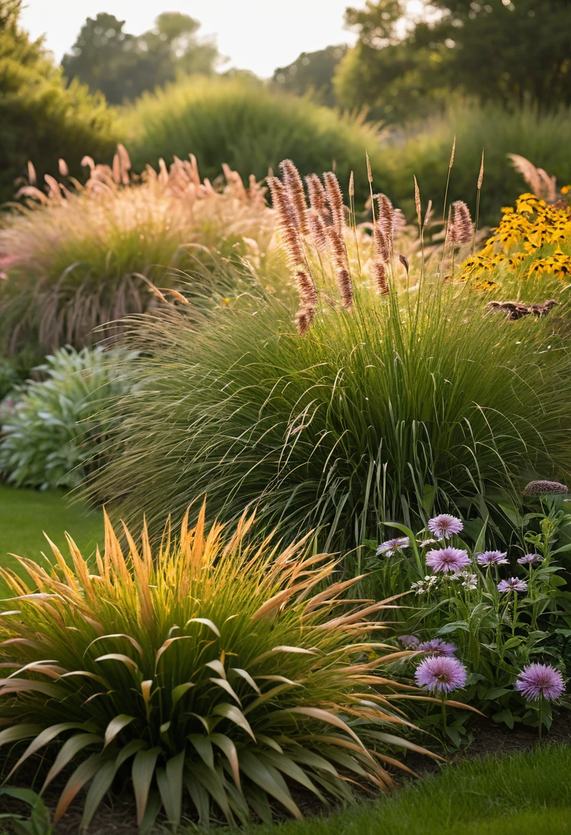 11. Combine Flowers With Ornamental Grasses
