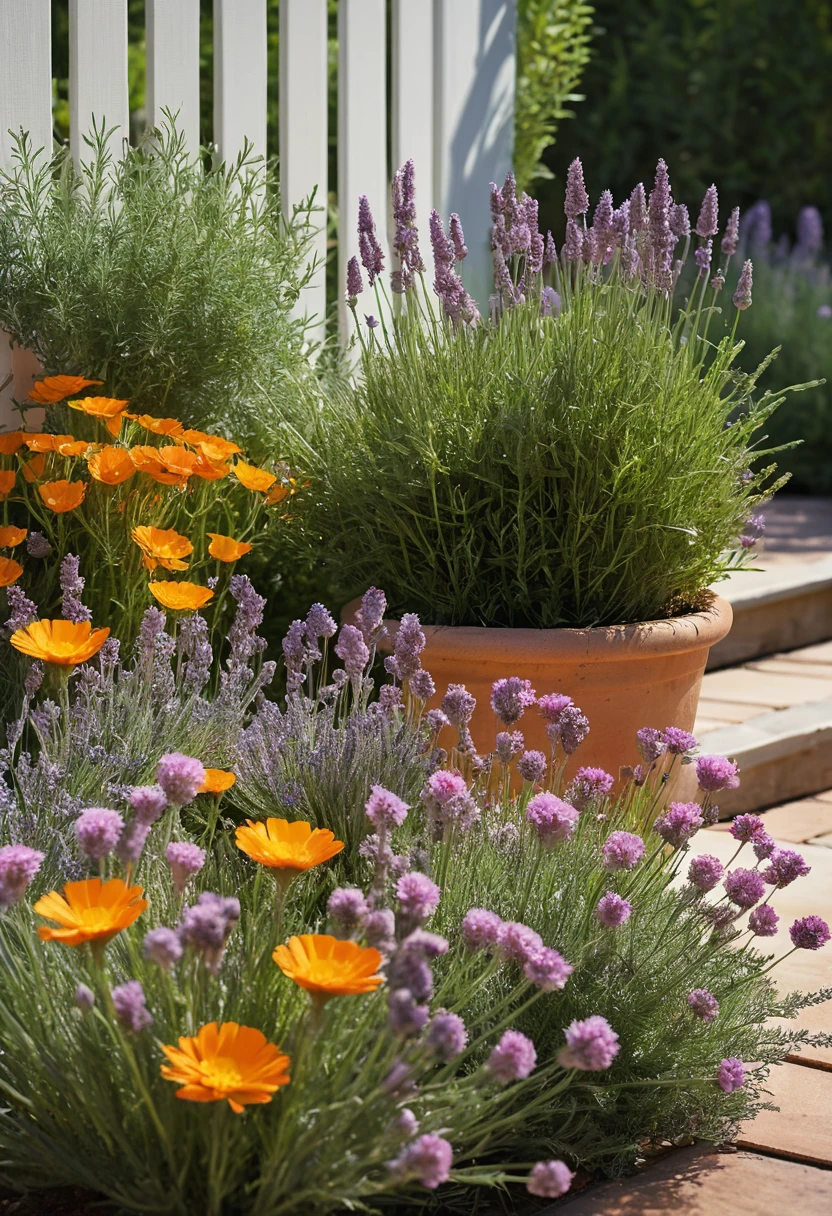12. Add Flowering Herbs to the Garden
