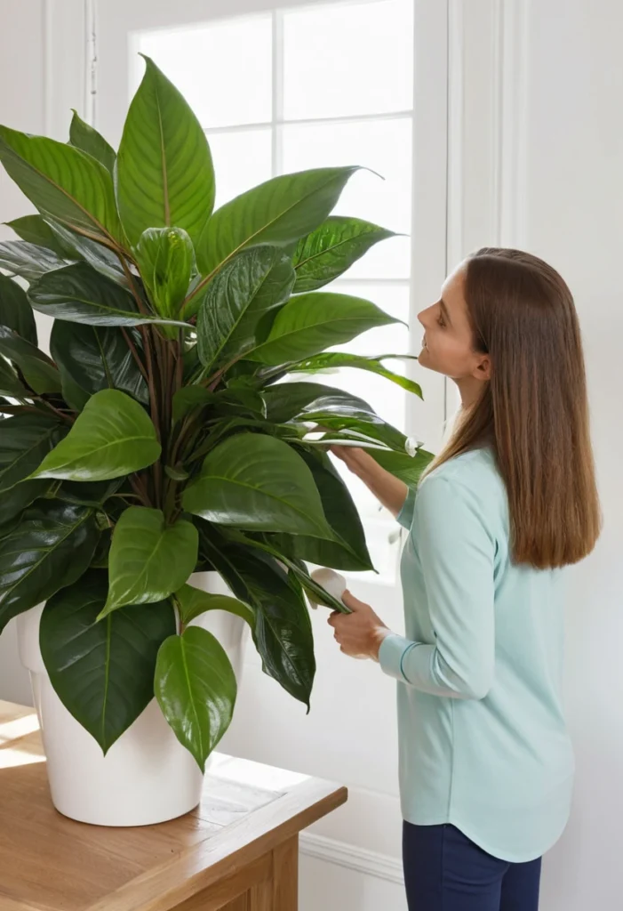 How to Clean Large-Leaved Houseplants