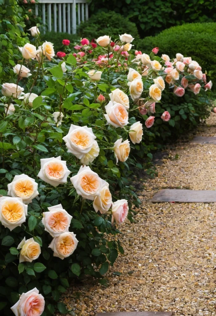 Plant Roses Along a Garden Path