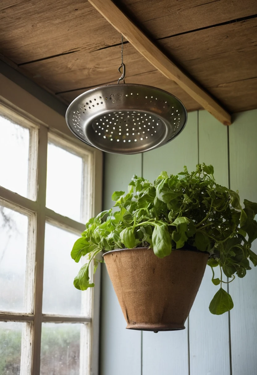 10. Make a Hanging Colander Planter