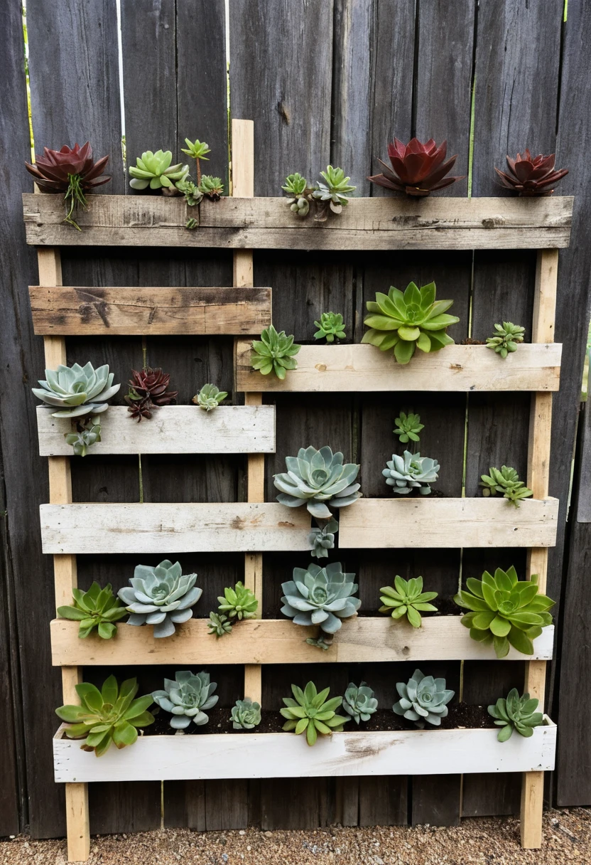 3. Build a Rustic Pallet Plant Wall