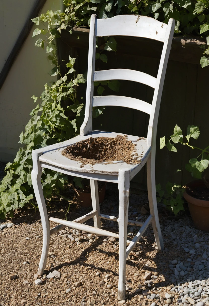 6. Turn an Old Chair Into a Flower Display