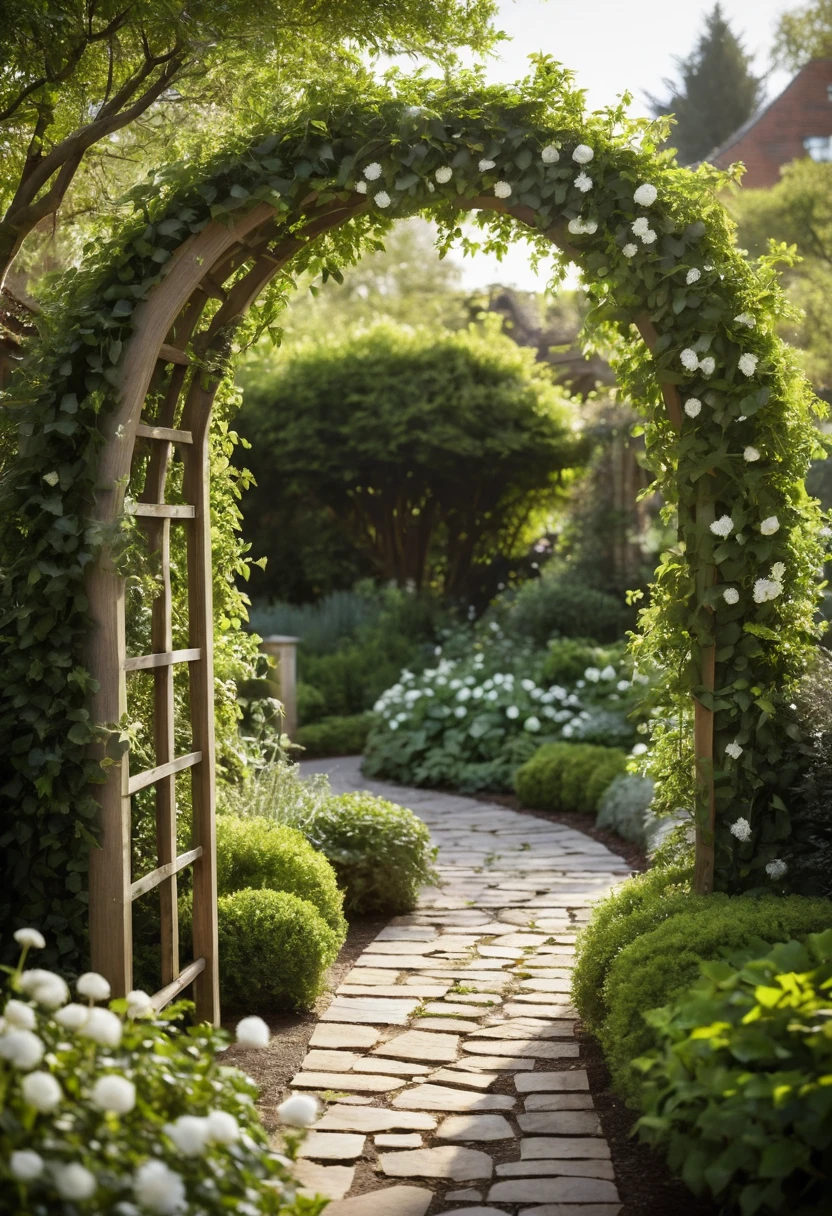 1. Classic Wooden Garden Arch