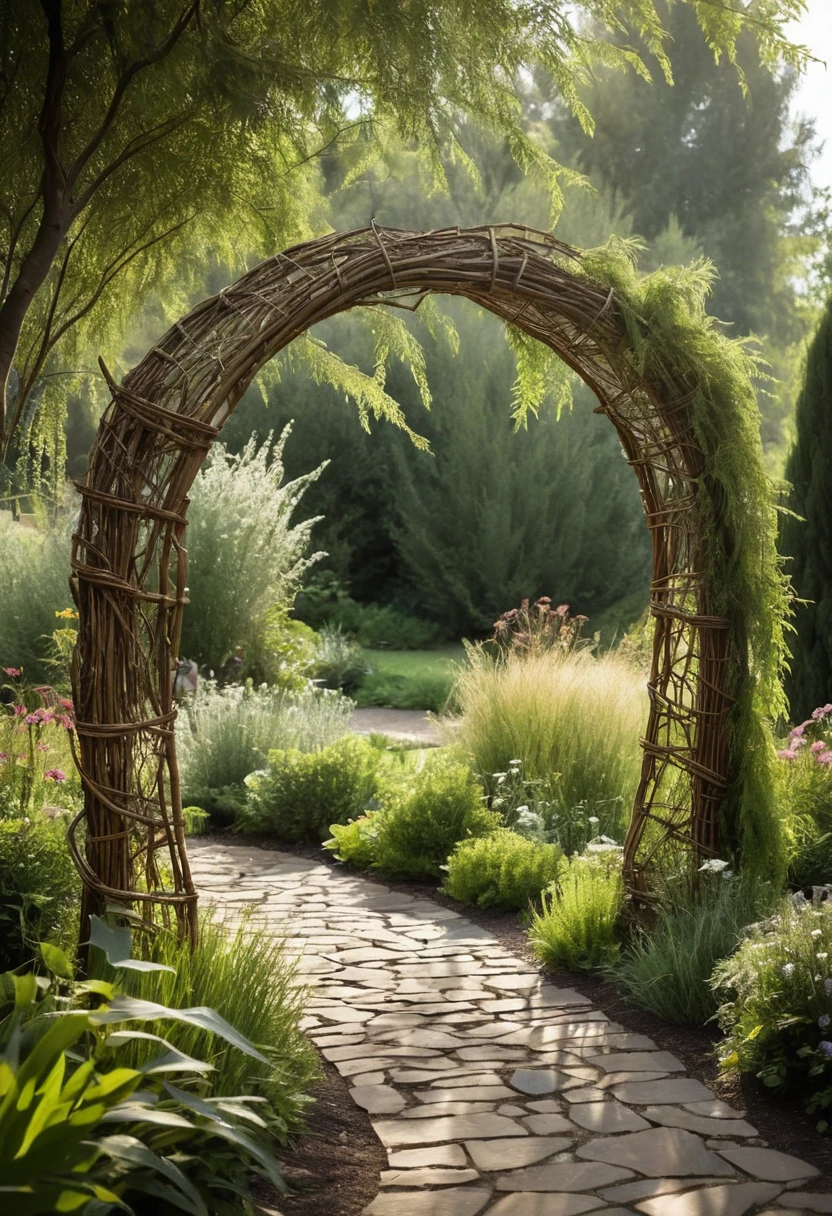 3. Rustic Branch and Willow Arch