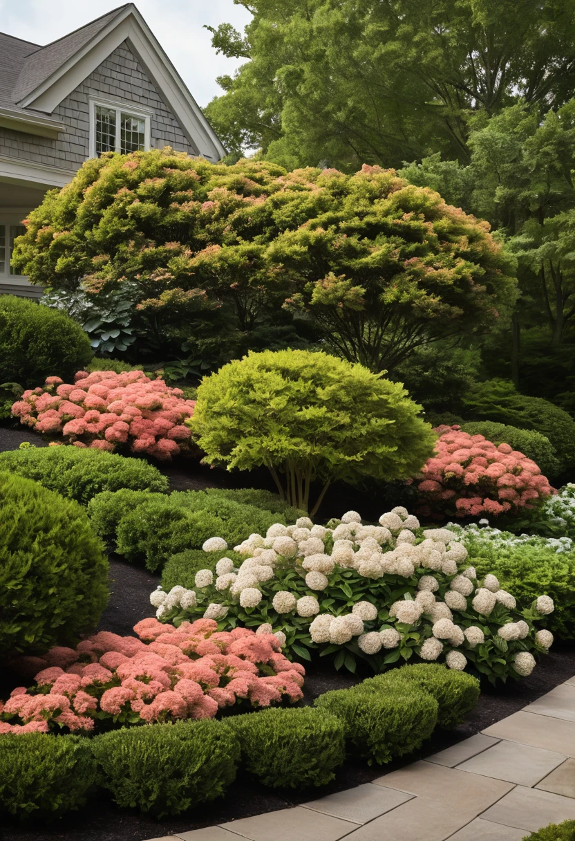 15. Use Flowering Shrubs for Year-Round Structure