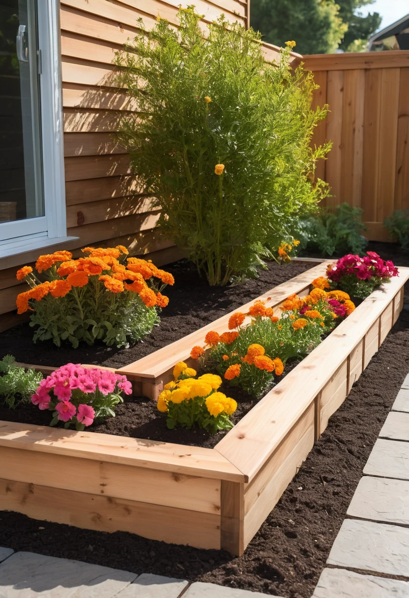 5. Build a Raised Corner Flower Bed