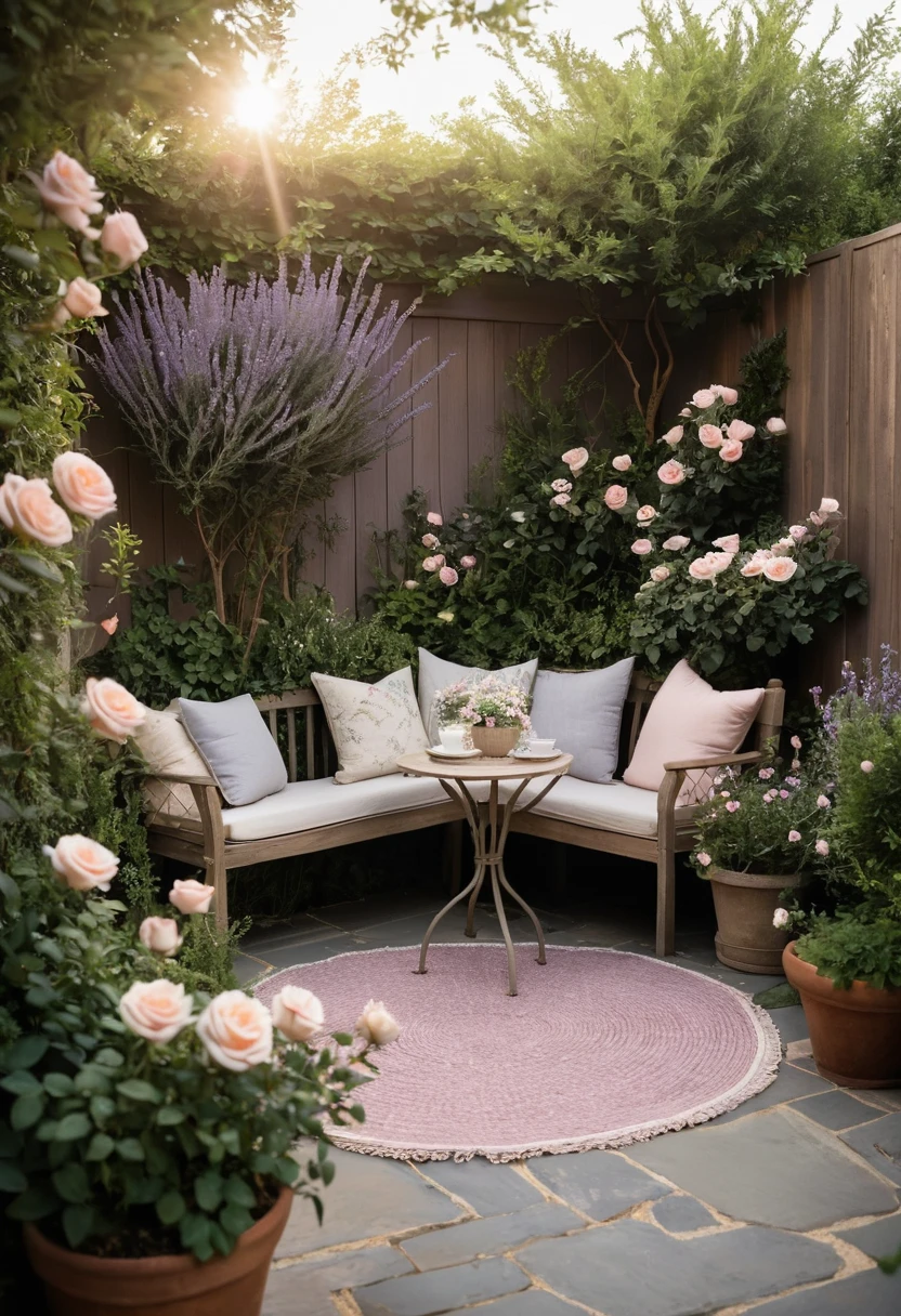 8. Create a Cozy Corner Seating Garden