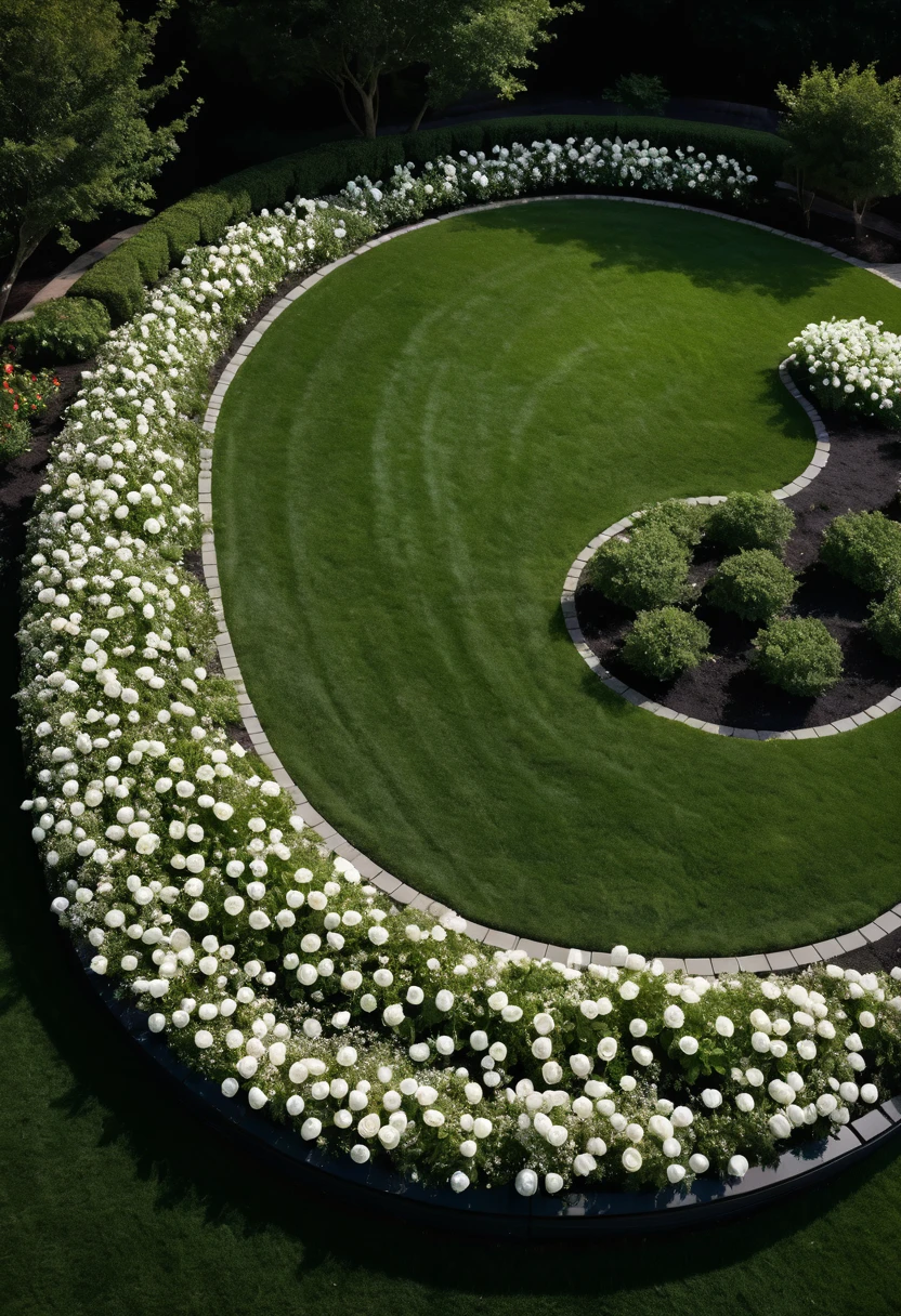 Create a White Flower Crescent or Oval Bed