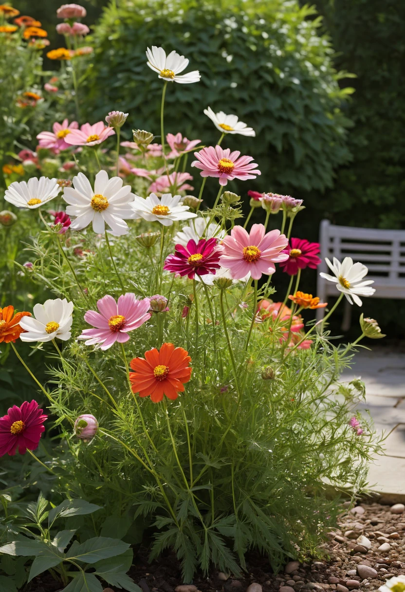 5. The Classic Cosmos and Zinnia Combination