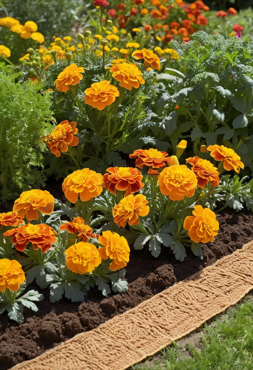 4. Add Marigolds Around Vegetable Beds