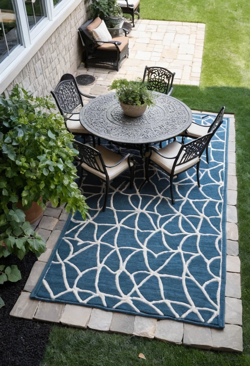 9. Use an Outdoor Rug to Define the Space