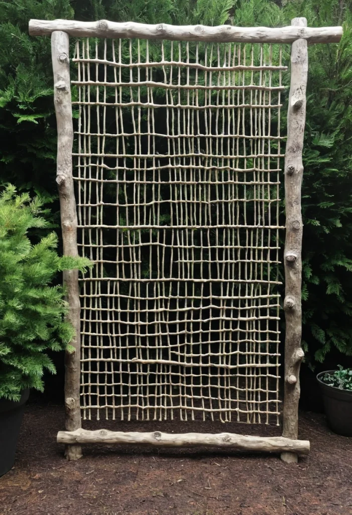  Build a Rustic Garden Branch Screen