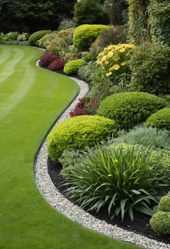 Curved Border Along the Lawn