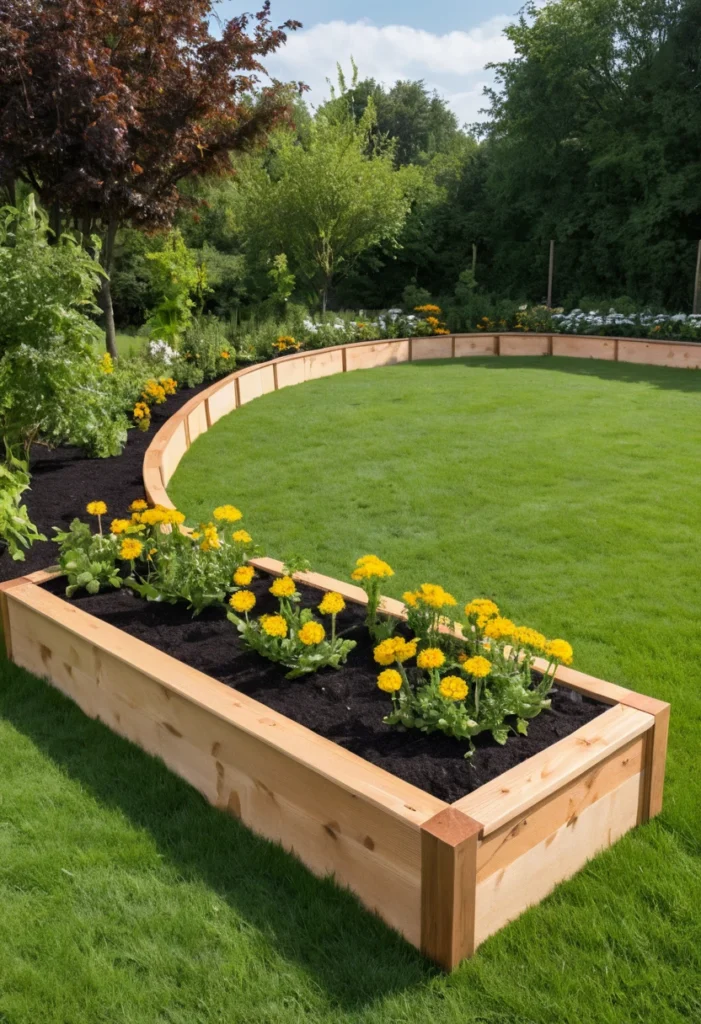 Raised Flower Bed With Defined Edges