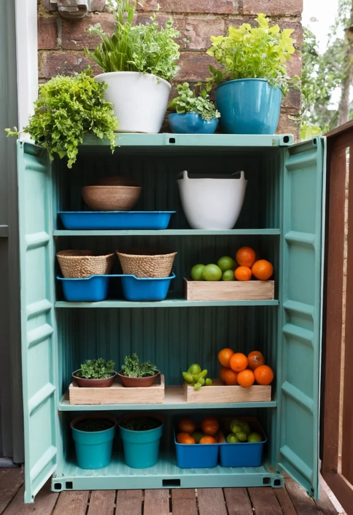 Use containers for small spaces