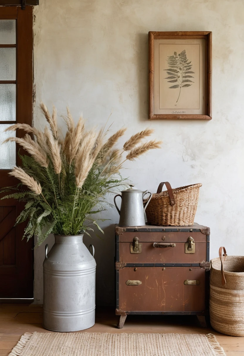 13. Antique Milk Cans, Trunks, and Repurposed Vessels