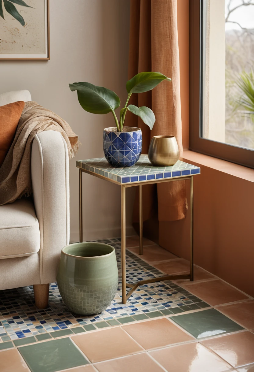 9. Tiled Accent Cube Table